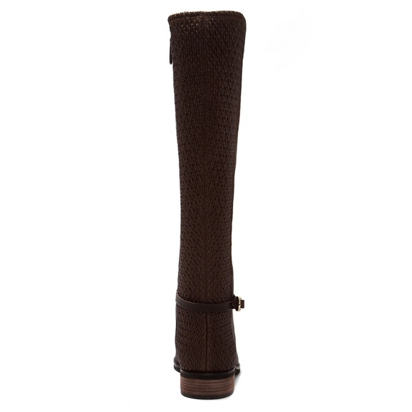 Cole Haan Isabel Stretch Leather Chestnut Brown Riding Knee High Boots - Picture 12 of 13